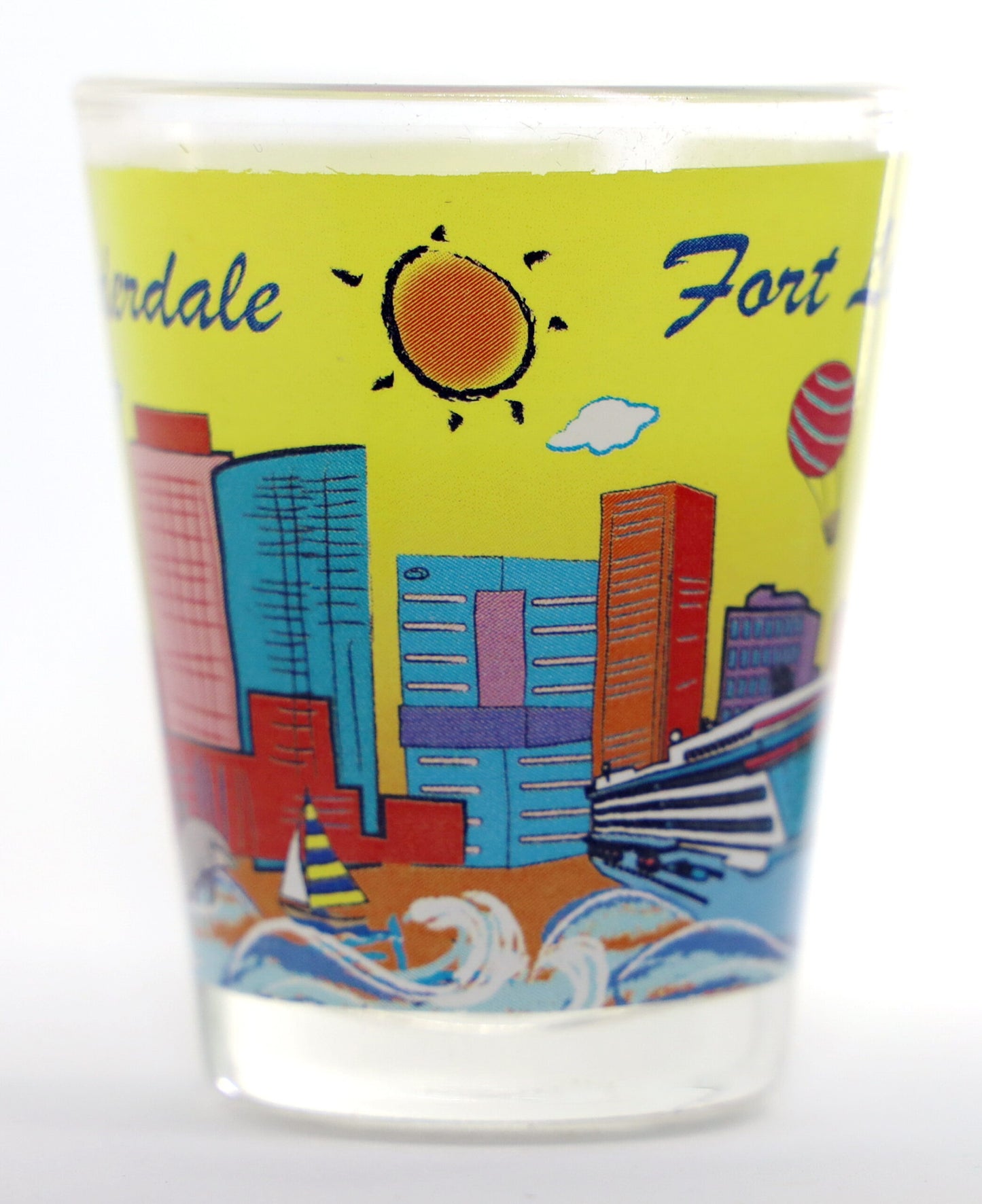 Fort Lauderdale Florida Yellow Handpainted Shot Glass