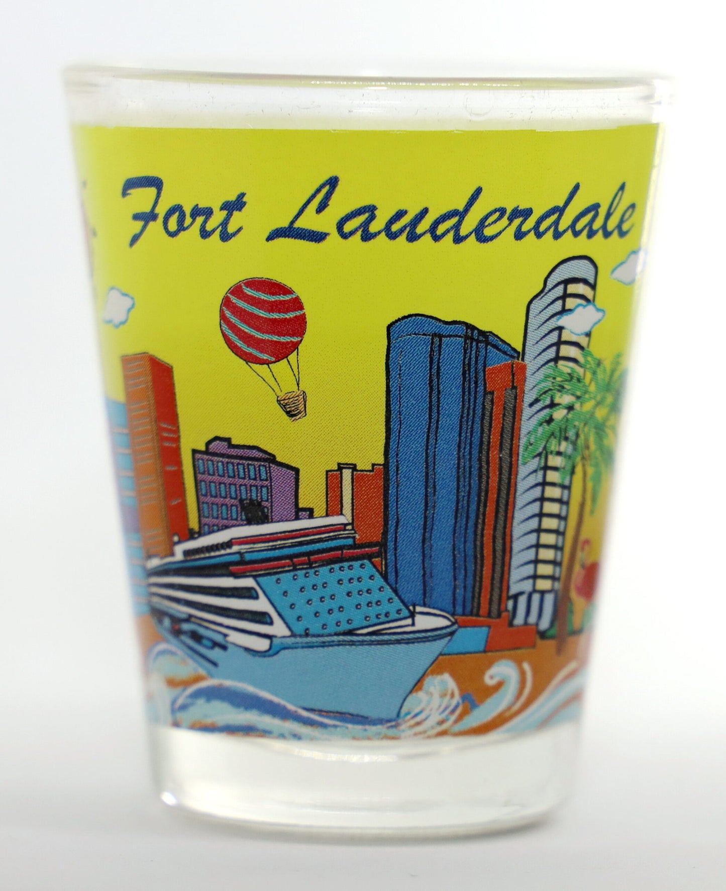 Fort Lauderdale Florida Yellow Handpainted Shot Glass