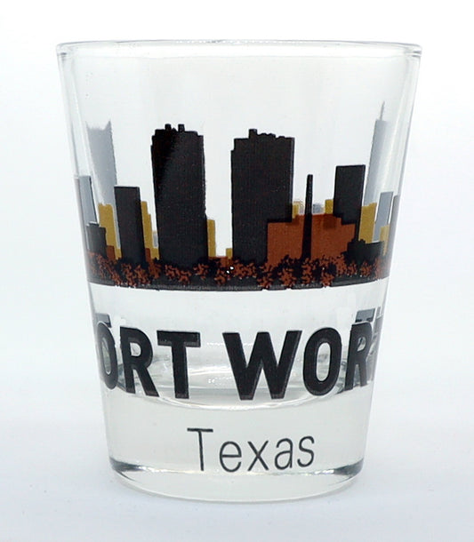 Fort Worth Texas Sunset Skyline Shot Glass