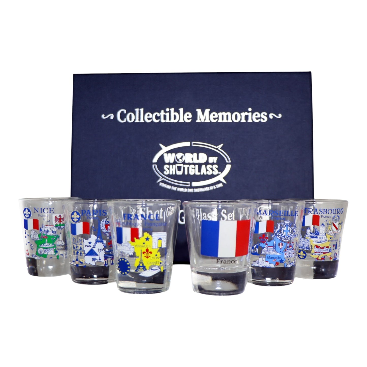 France Souvenir Boxed Shot Glass Set (Set of 6)