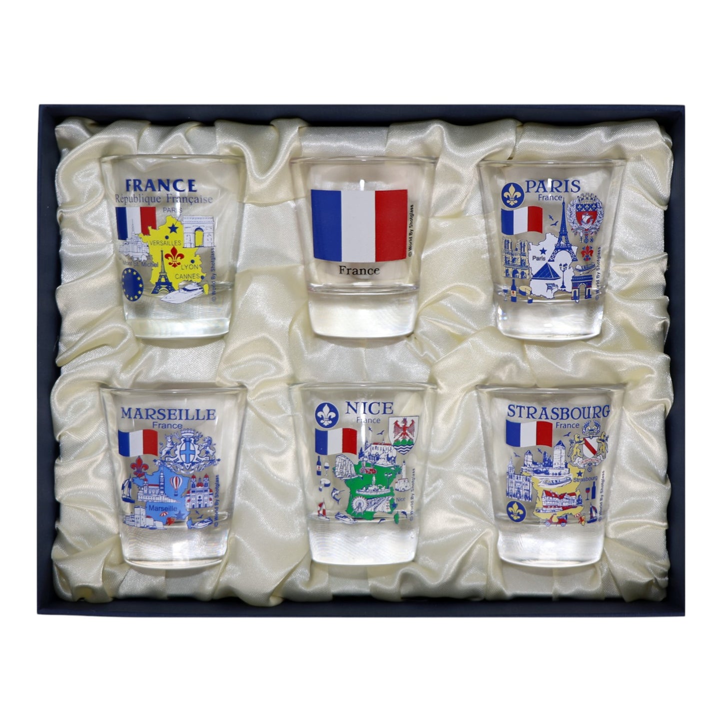 France Souvenir Boxed Shot Glass Set (Set of 6)