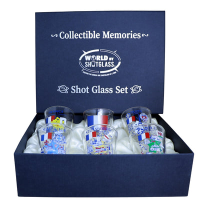 France Souvenir Boxed Shot Glass Set (Set of 6)