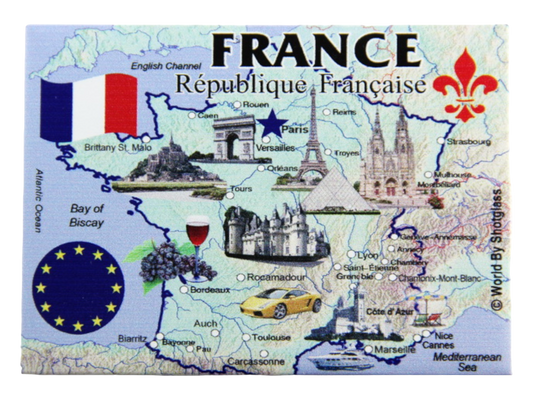 France EU Series Souvenir Fridge Magnet 2.5 inches X 3.5 inches