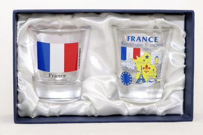 France Souvenir Boxed Shot Glass Set (Set of 2)