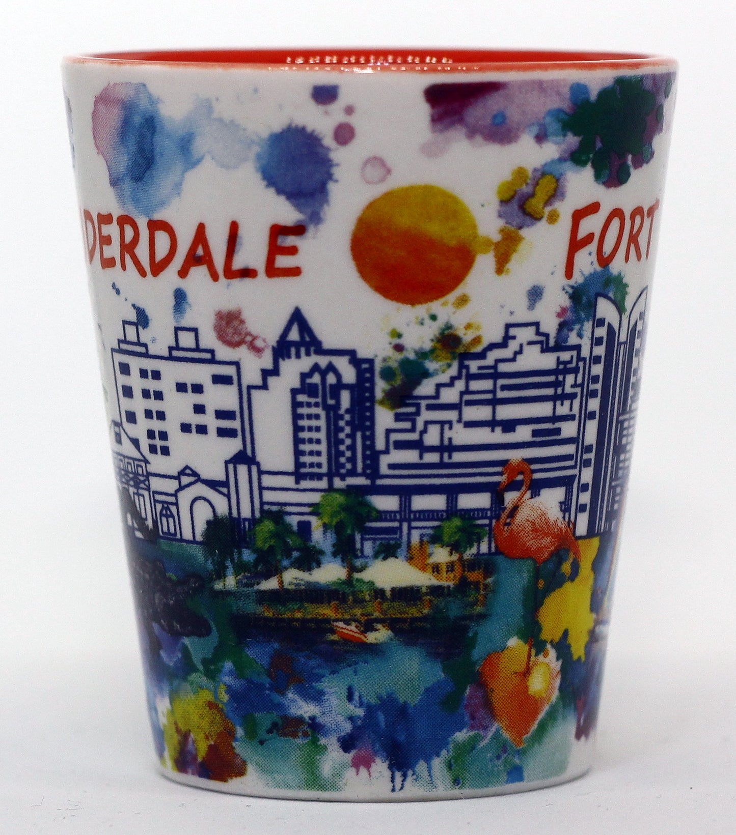 Fort Lauderdale Ceramic Light Water Color Shot Glass