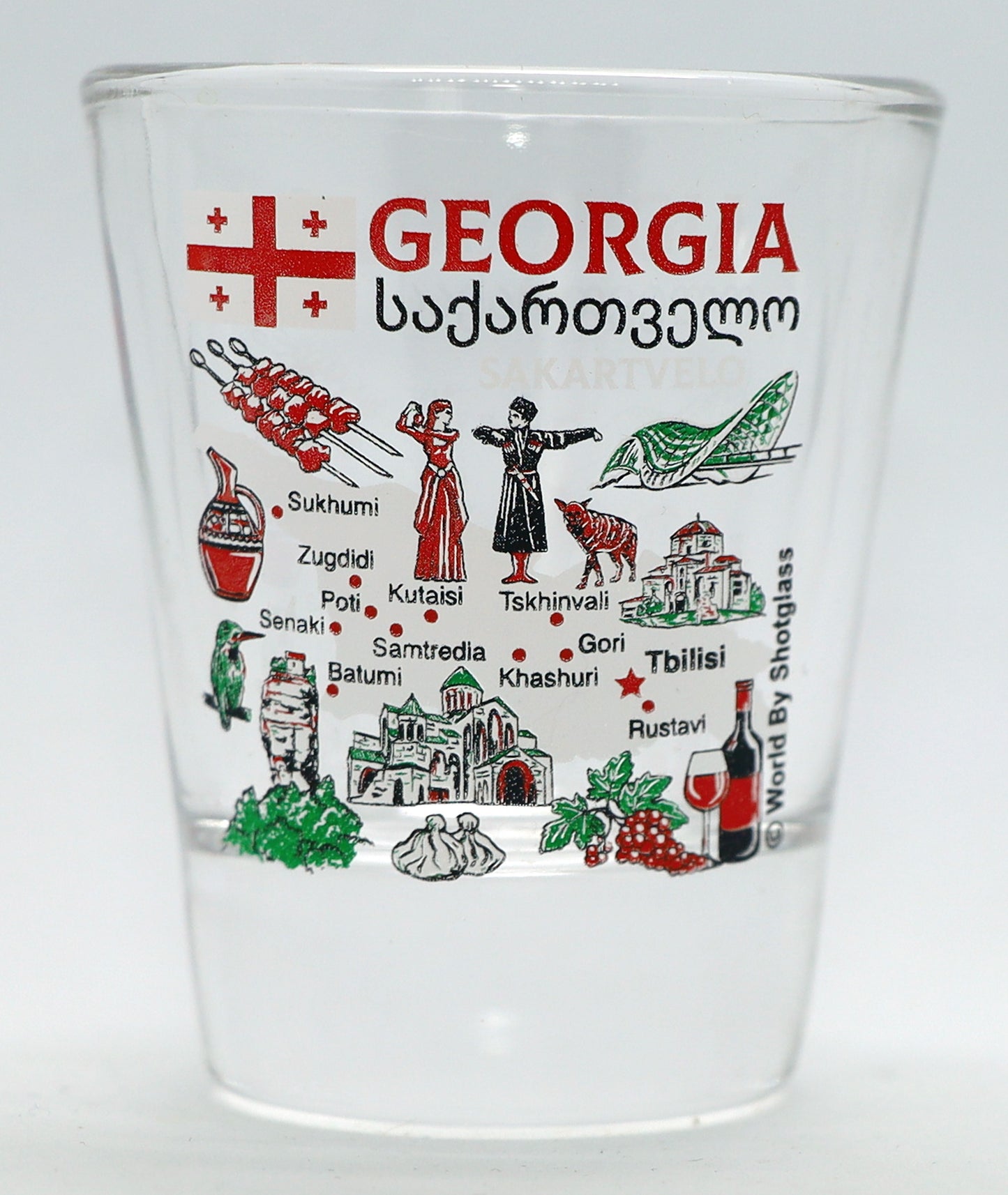 Georgia (Country) Landmarks and Icons Collage Shot Glass