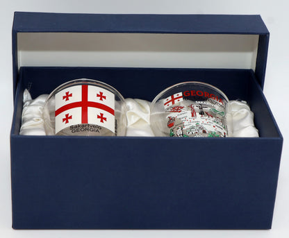 Georgia (Country) Souvenir Boxed Shot Glass Set (Set of 2)