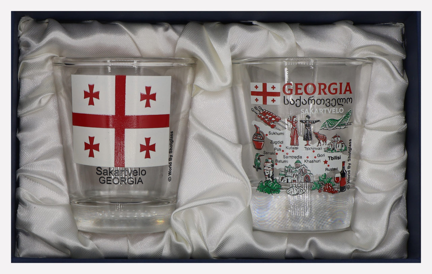 Georgia (Country) Souvenir Boxed Shot Glass Set (Set of 2)