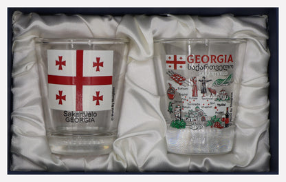 Georgia (Country) Souvenir Boxed Shot Glass Set (Set of 2)