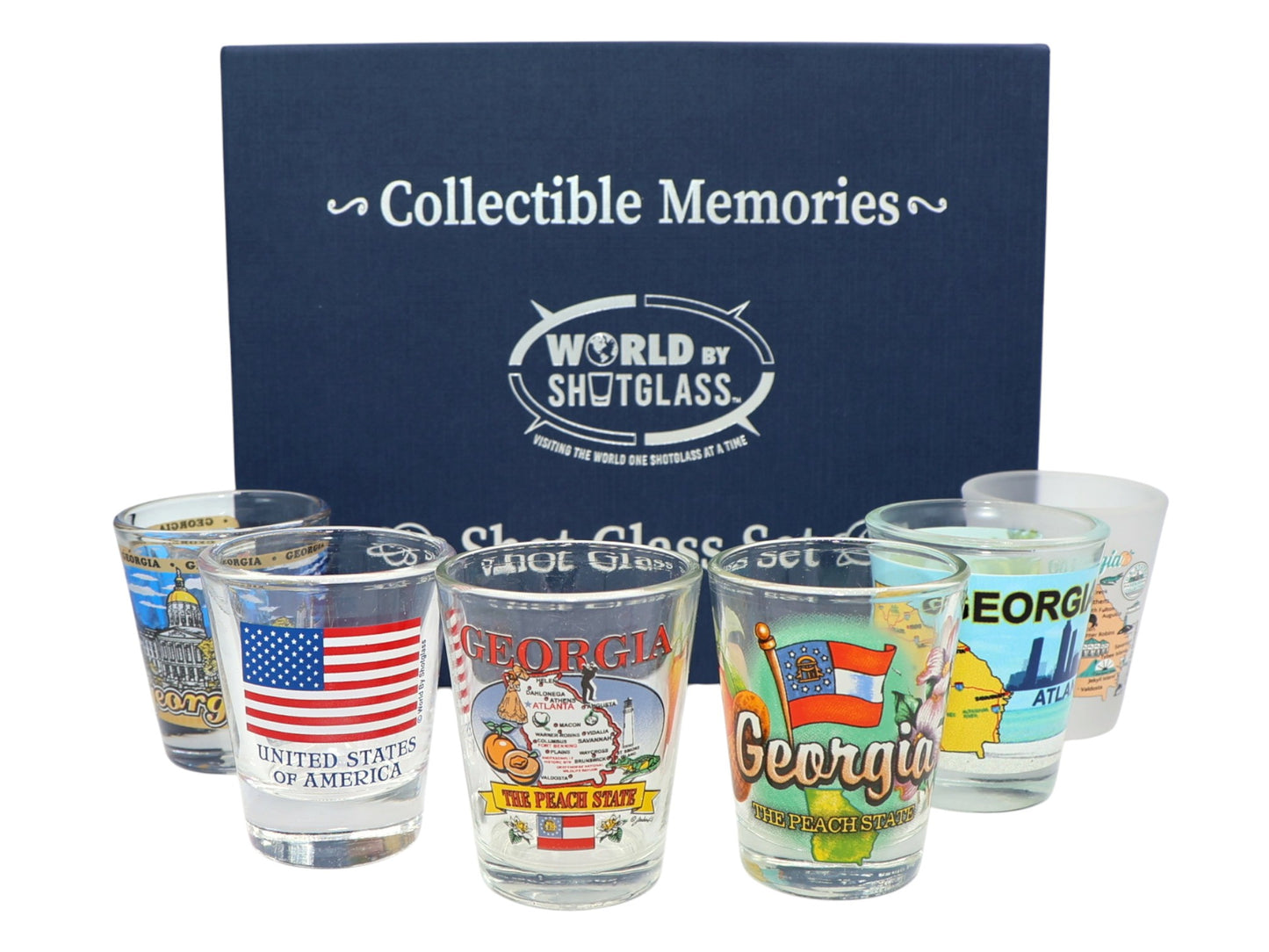 Georgia United States USA Souvenir Boxed Shot Glass Set (Set of 6)