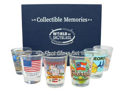 Georgia United States USA Souvenir Boxed Shot Glass Set (Set of 6)