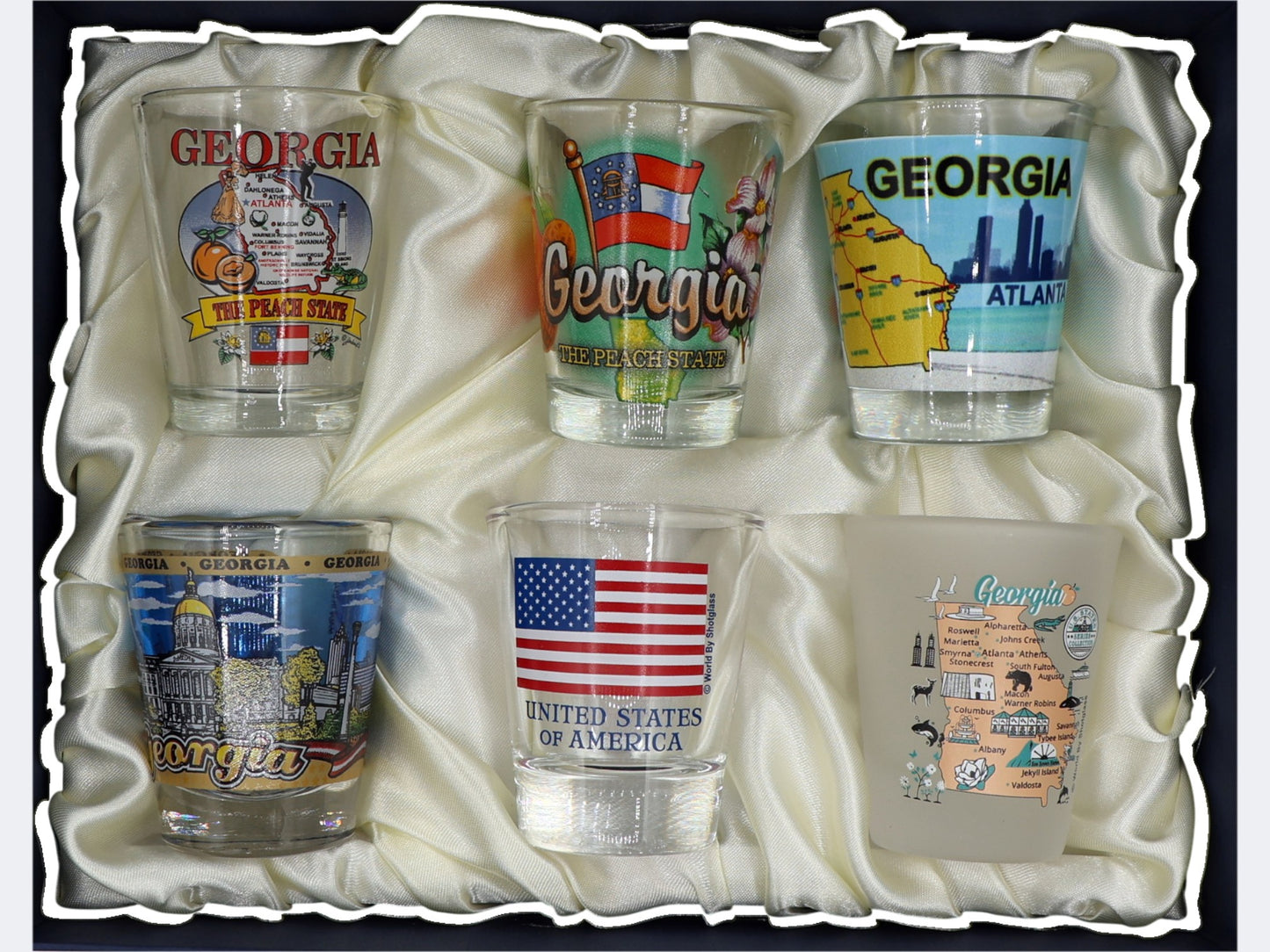 Georgia United States USA Souvenir Boxed Shot Glass Set (Set of 6)
