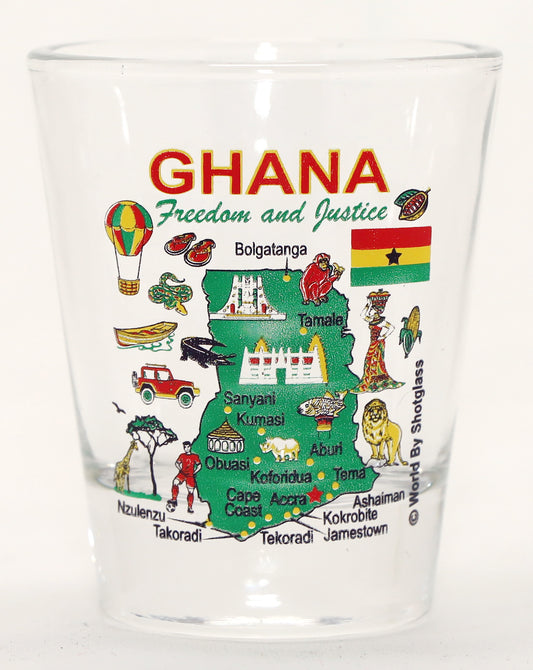Ghana Landmarks and Icons Collage Shot Glass