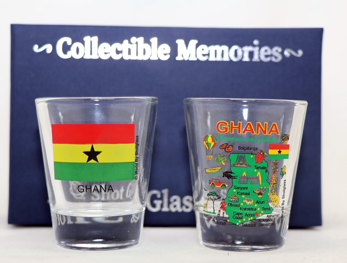 Ghana Souvenir Boxed Shot Glass Set (Set of 2)