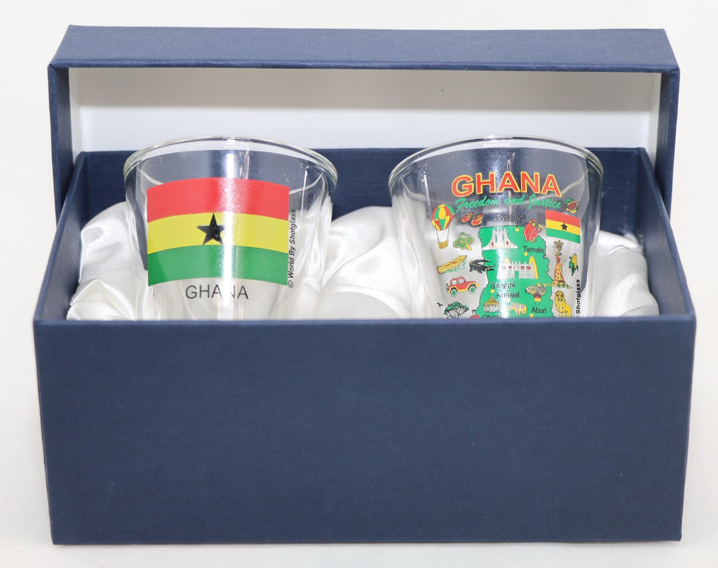 Ghana Souvenir Boxed Shot Glass Set (Set of 2)