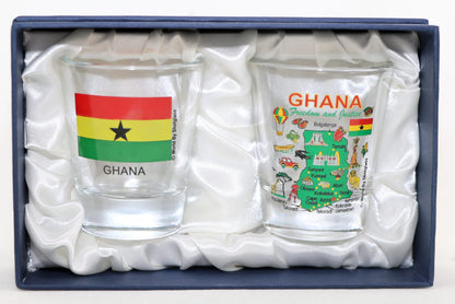 Ghana Souvenir Boxed Shot Glass Set (Set of 2)