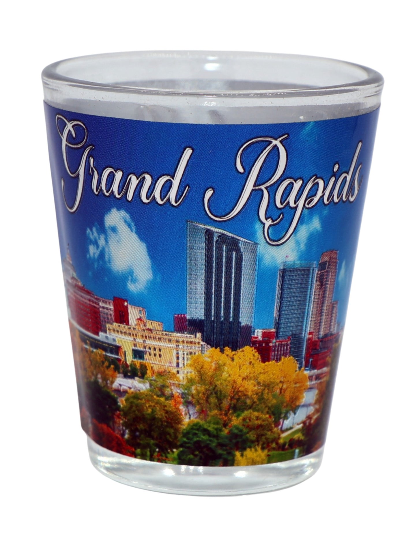 Grand Rapids Michigan Foil Blue City Sky Shot Glass