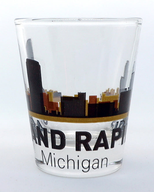 Grand Rapids Michigan Sunset Skyline Shot Glass