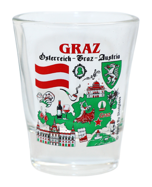 Graz Austria Landmarks and Icons Collage Shot Glass