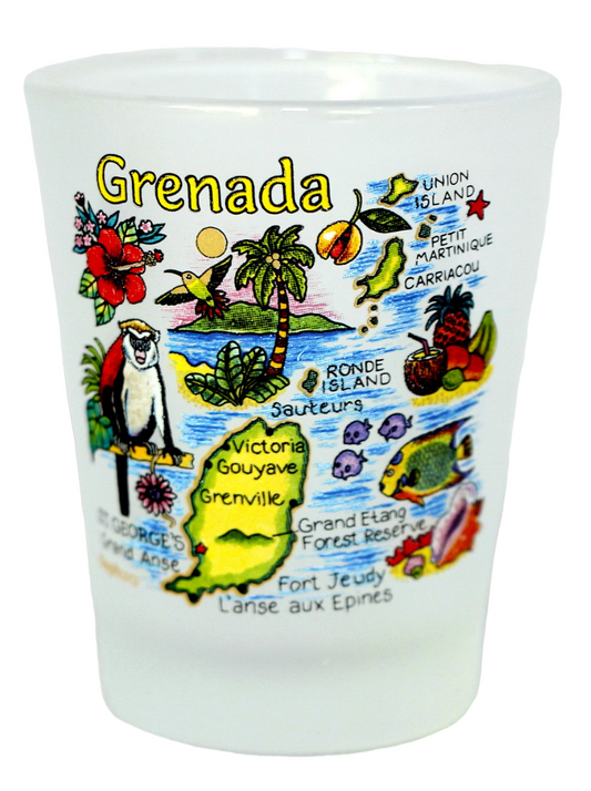 Grenada Map Shot Glass