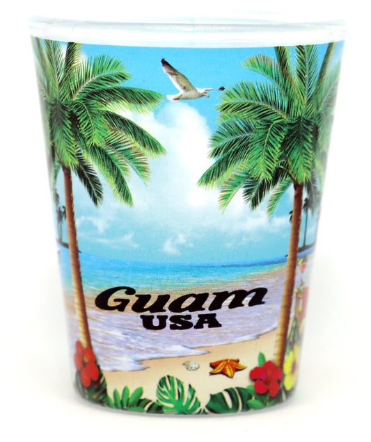Guam US Pacific Territory Beach Paradise Shot Glass
