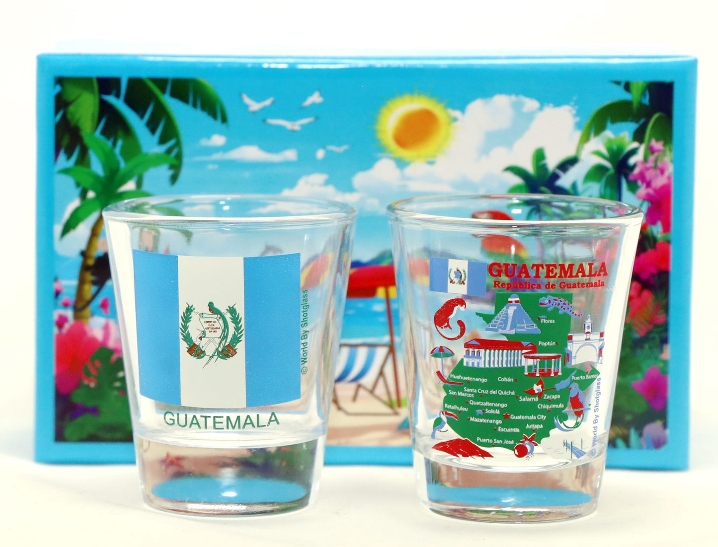 Guatemala Central America Boxed Shot Glass Set (Set of 2)