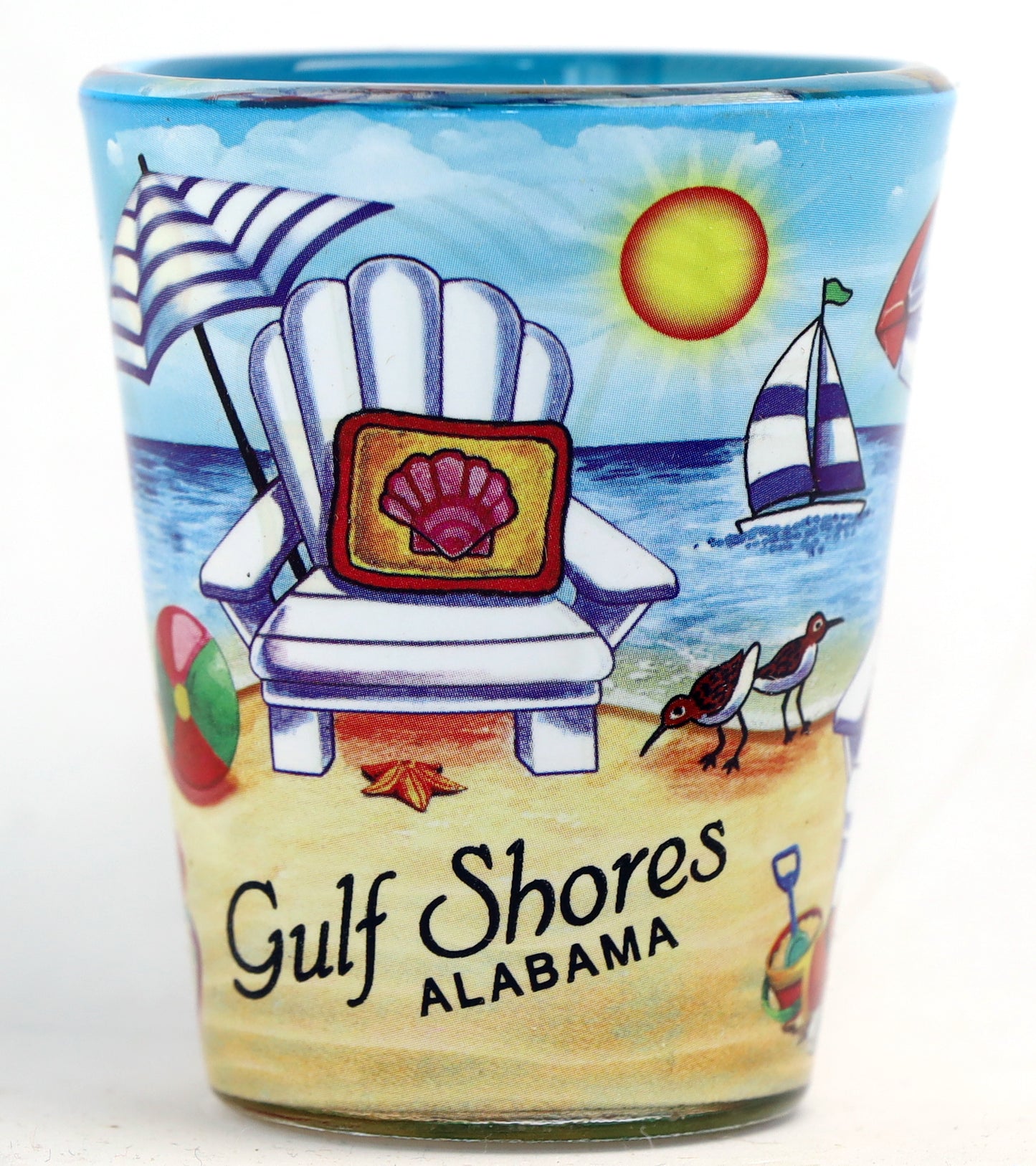 Gulf Shores Alabama Beach Chair In-And-Out Shot Glass