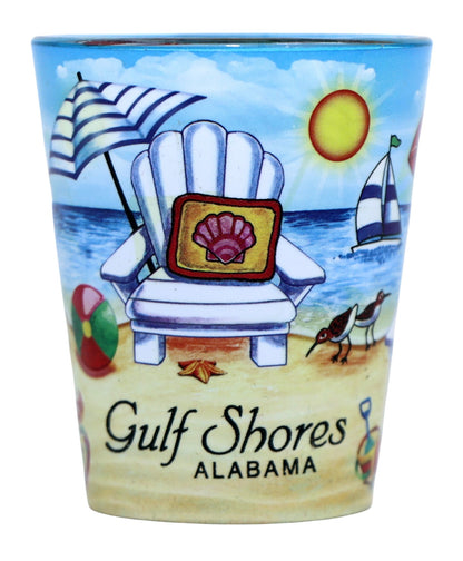 Gulf Shores Alabama Beach Chair In-And-Out Shot Glass
