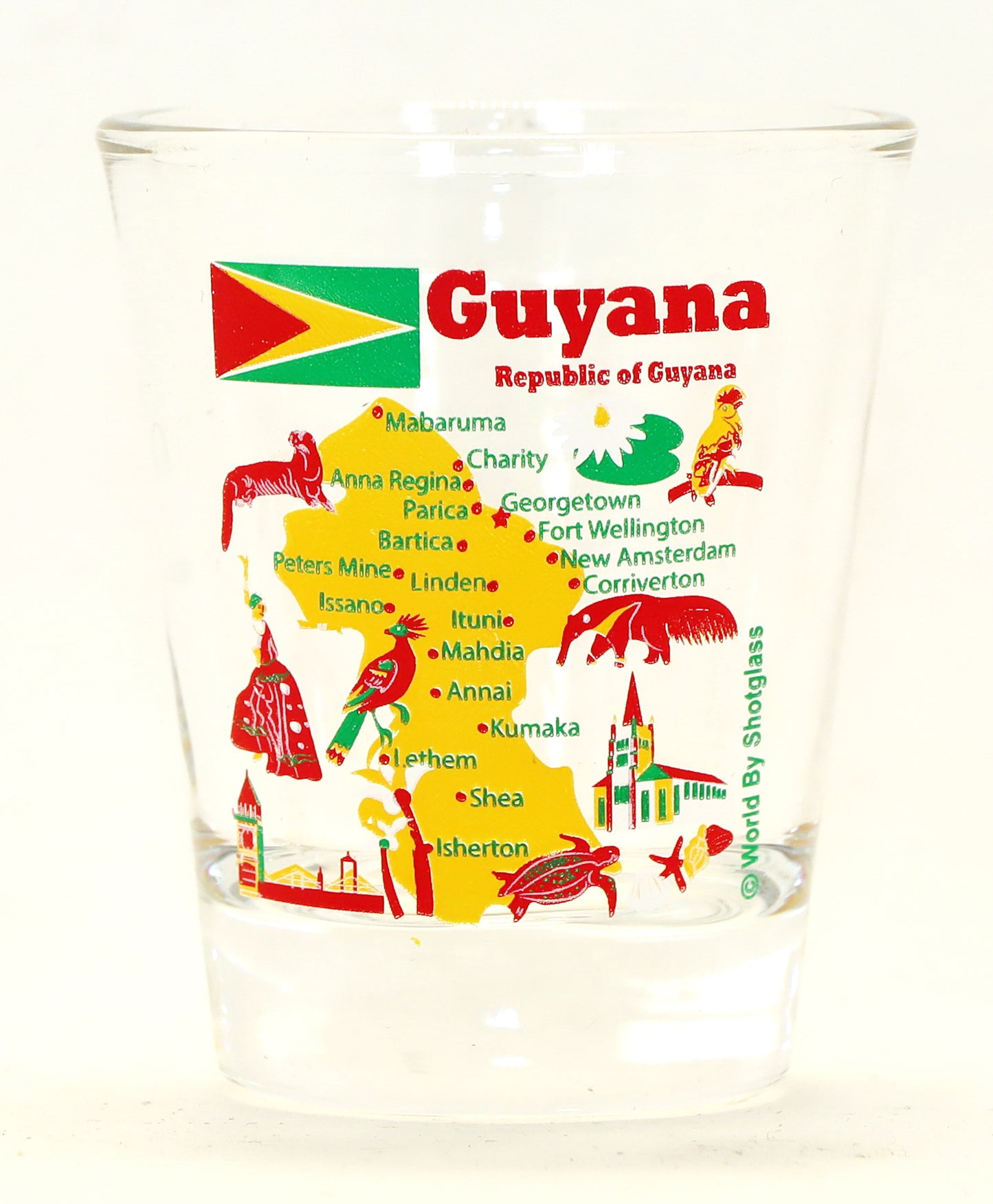 Guyana Landmarks and Icons Collage Shot Glass