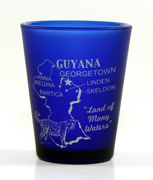 Guyana Cobalt Blue Frosted Shot Glass