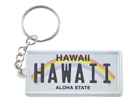 Hawaii License Plate Aluminum Ultra-Slim Rectangular Souvenir Keychain 2.5" X 1.25"x 0.06"