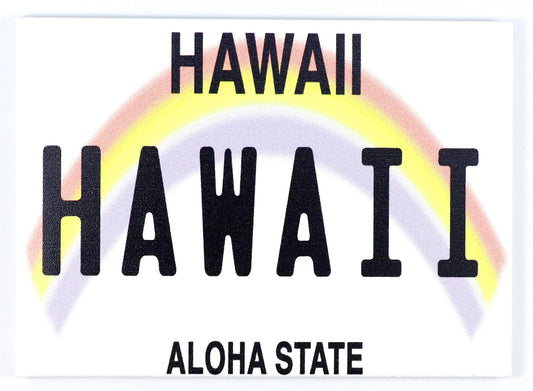 Hawaii License Plate Fridge Collector's Souvenir Magnet 2.5" X 3.5"