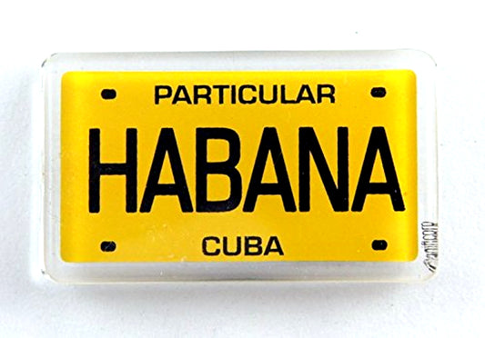 Havana Cuba License Plate Acrylic Small Fridge Collector's Souvenir Magnet 2 inches X 1.25 inches