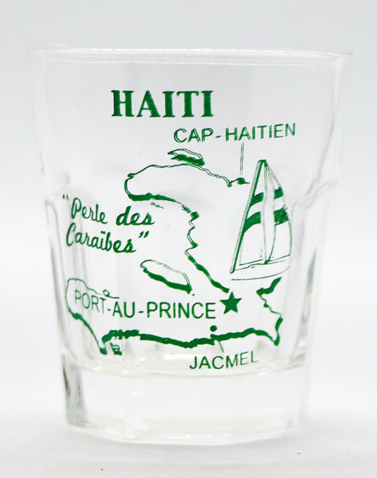Haiti Vintage Map Outline Shot Glass