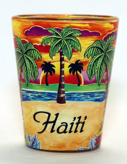 Haiti Yellow Palms In-and-Out Shot Glass