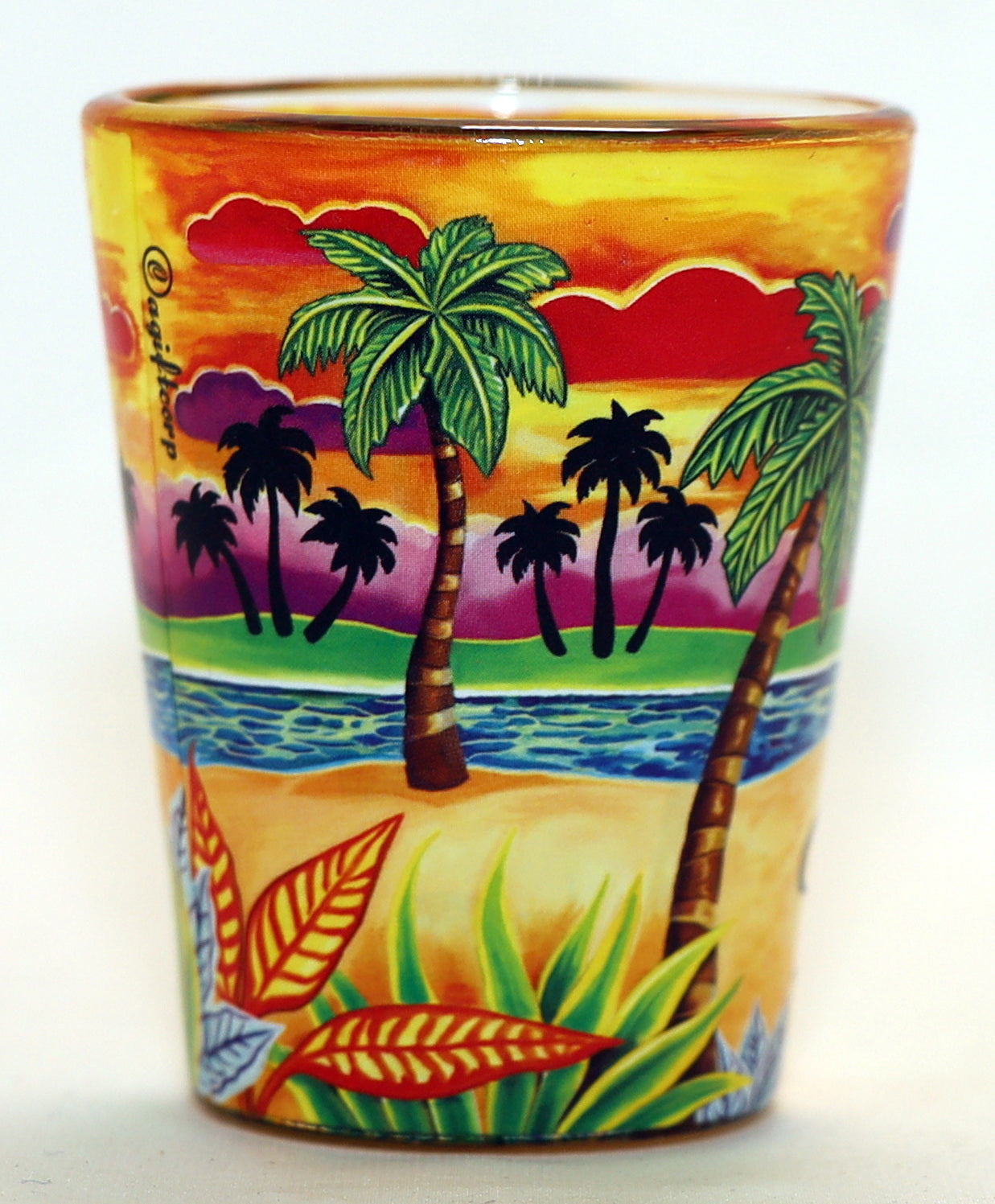Haiti Yellow Palms In-and-Out Shot Glass