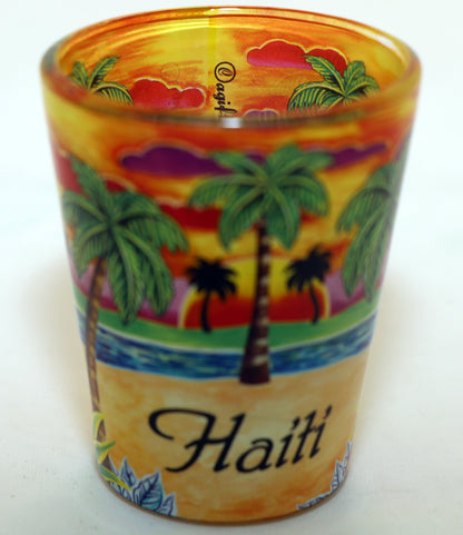 Haiti Yellow Palms In-and-Out Shot Glass