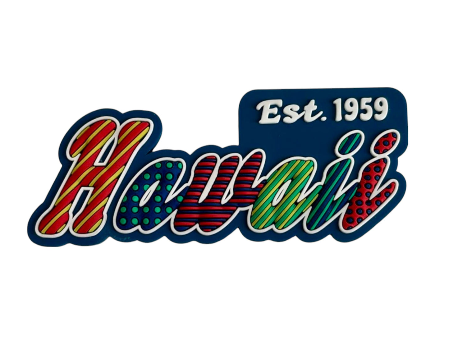 Hawaii Festive Multicolor Letters Fridge Designer Magnet 3.25" x 1.25"