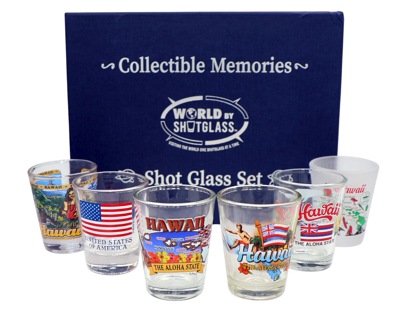 Hawaii United States USA Souvenir Boxed Shot Glass Set (Set of 6)