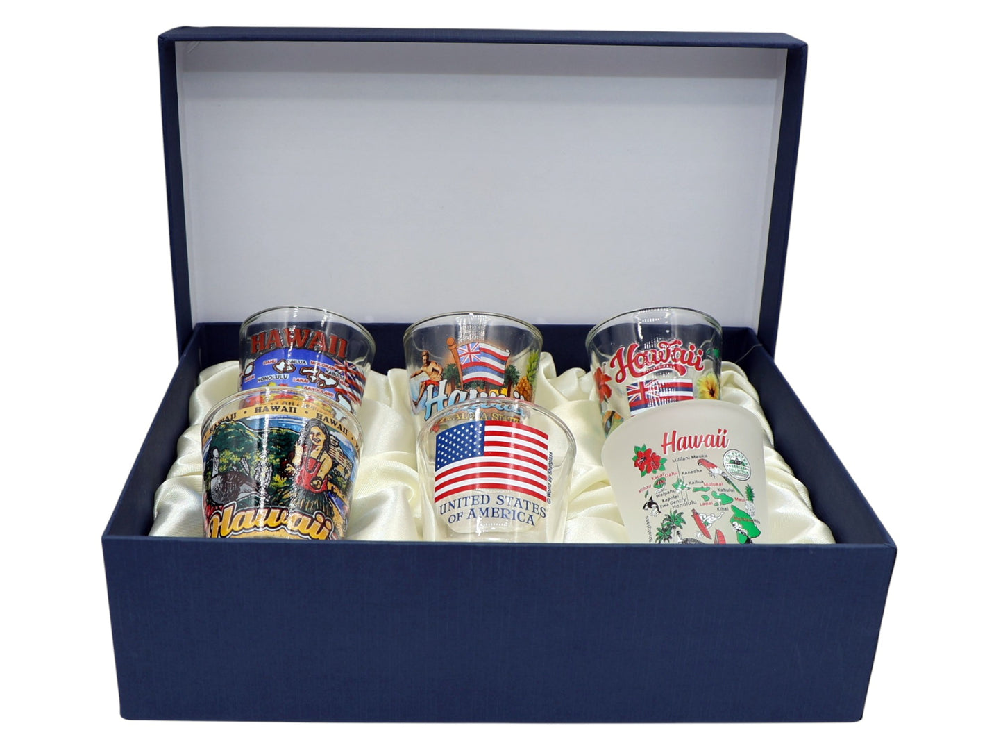 Hawaii United States USA Souvenir Boxed Shot Glass Set (Set of 6)