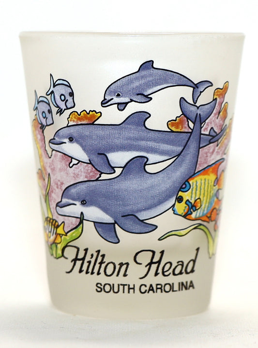 Hilton Head South Carolina Jumping Dolphins Shot Glass