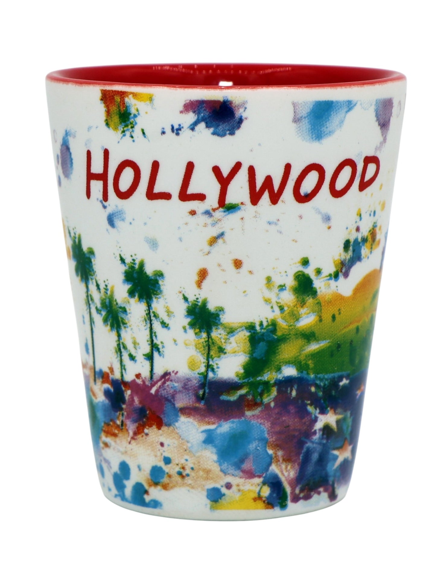 Hollywood California Ceramic Light Water Color Shot Glass