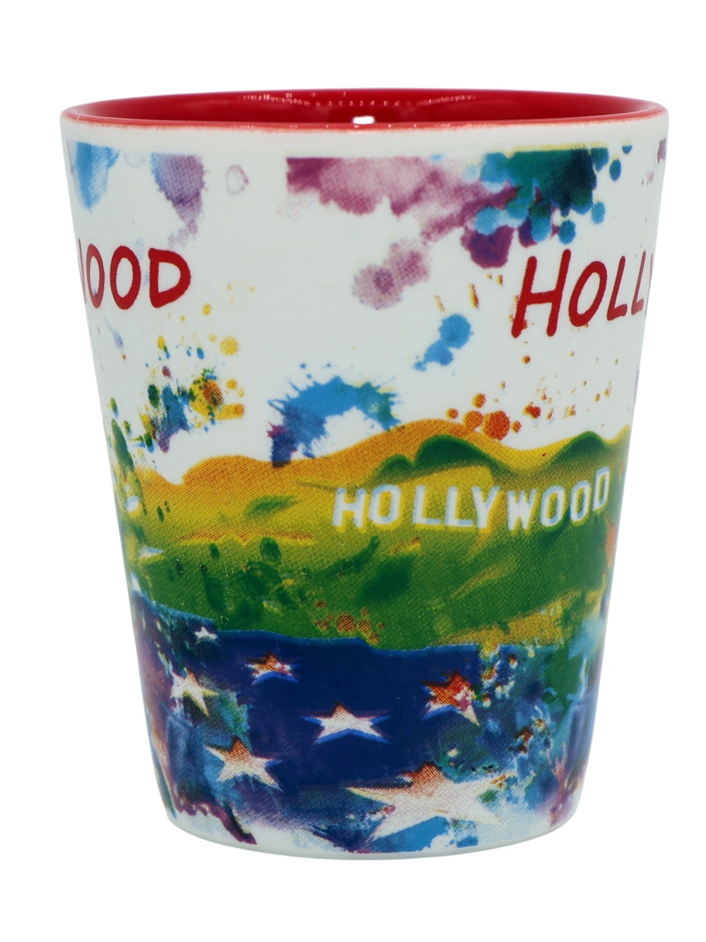 Hollywood California Ceramic Light Water Color Shot Glass