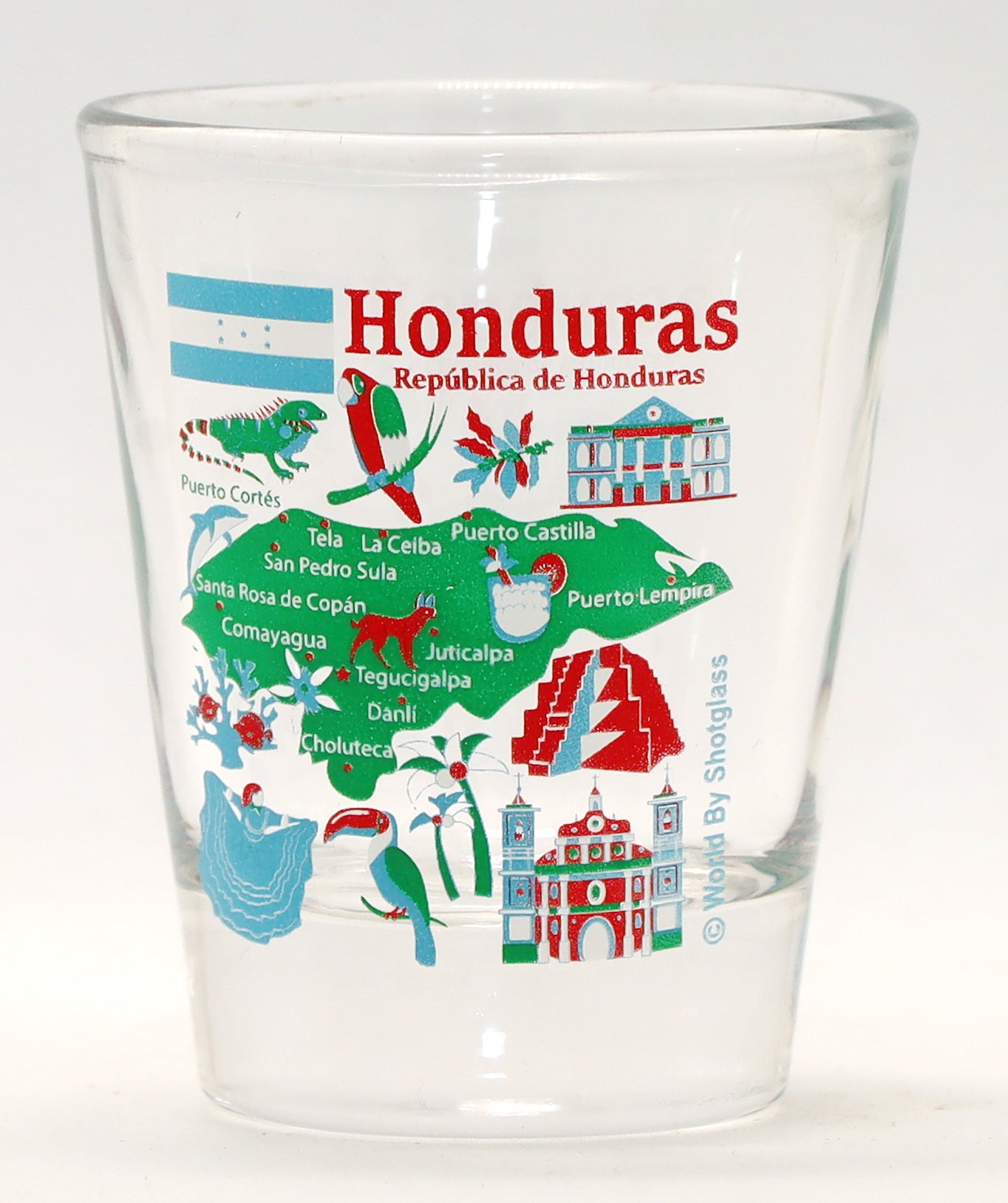 Honduras Landmarks and Icons Collage Shot Glass