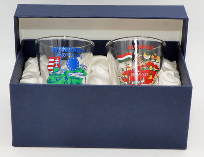 Hungary Souvenir Boxed Shot Glass Set (Set of 2)