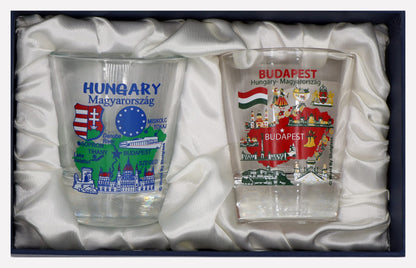 Hungary Souvenir Boxed Shot Glass Set (Set of 2)