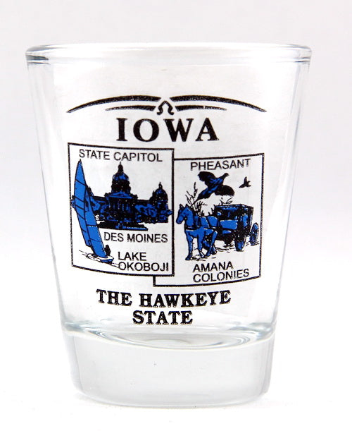 Iowa State Scenery Blue New Shot Glass