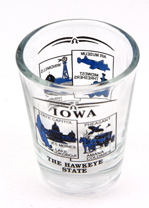 Iowa State Scenery Blue New Shot Glass