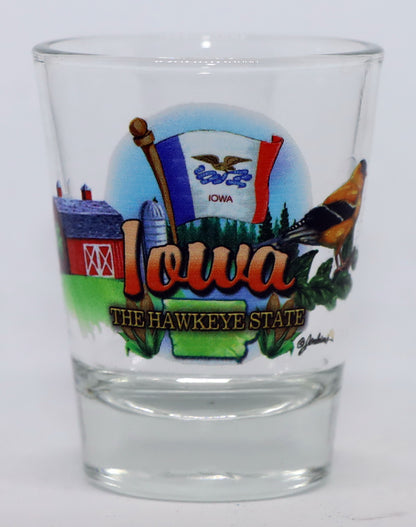 Iowa United States USA Souvenir Boxed Shot Glass Set (Set of 6)