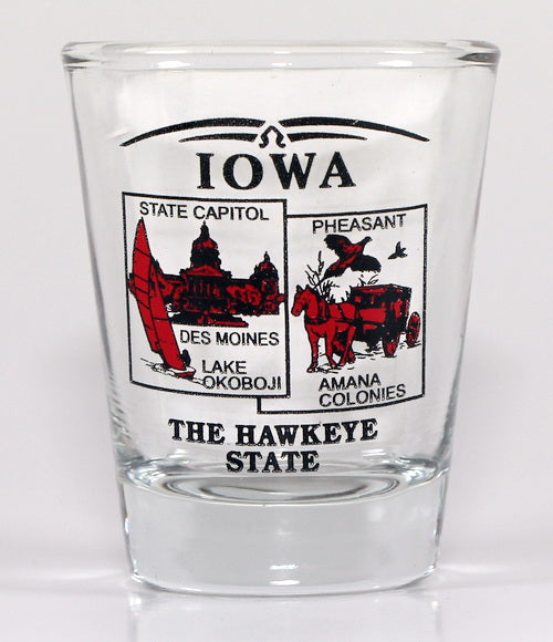 Iowa State Scenery Red New Shot Glass
